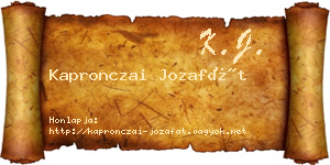 Kapronczai Jozafát névjegykártya